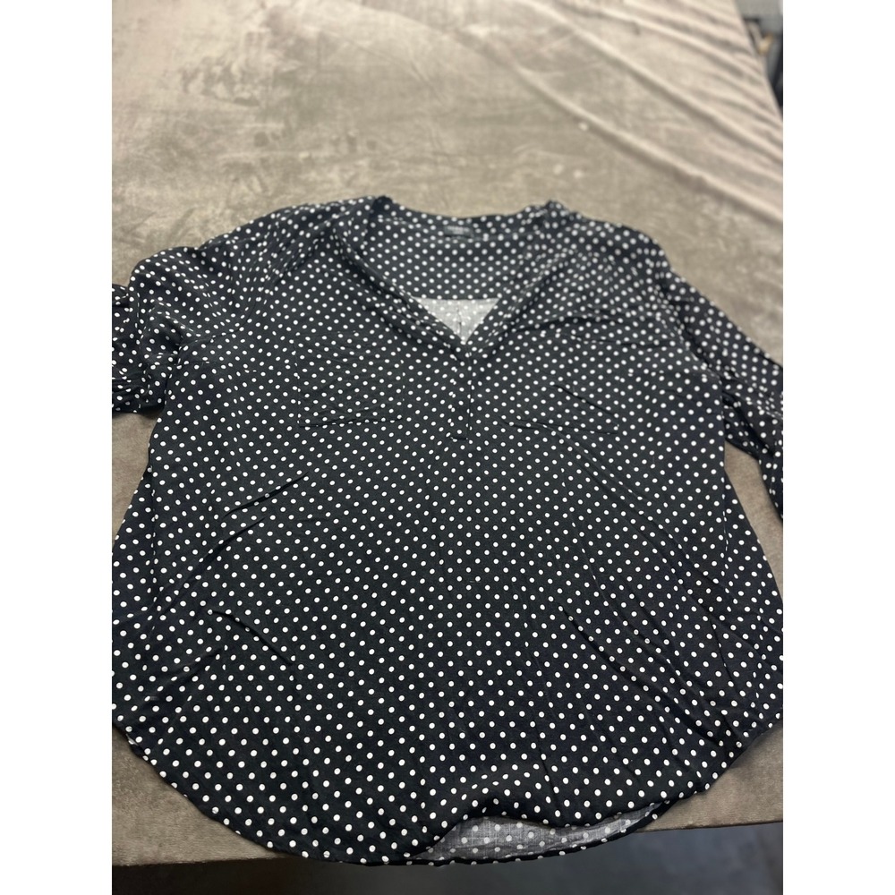 Torrid Harper Black Polka Dot Georgette Pullover‎ Blouse Size 3 Plus 3X